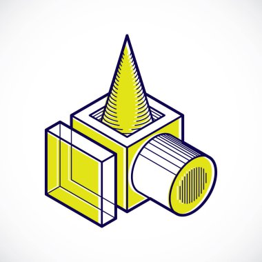 soyut boyutlu küp şekli