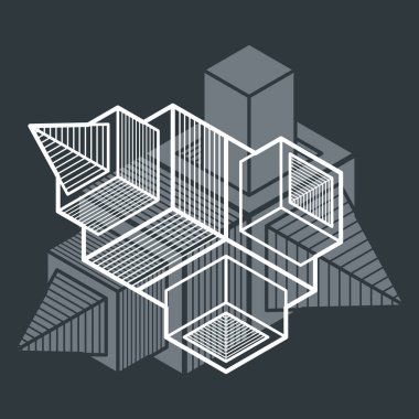 soyut boyutlu küp şekli