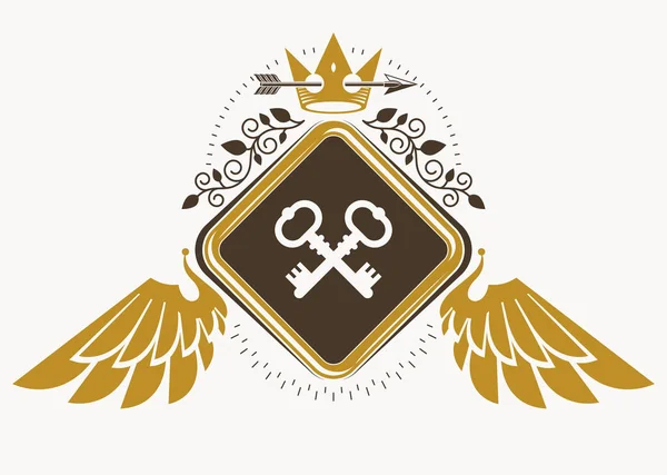 Vintage dekorativ heraldiska emblem — Stock vektor