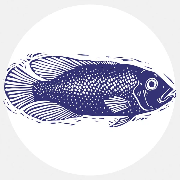 Pesce disegnato a mano — Vettoriale Stock