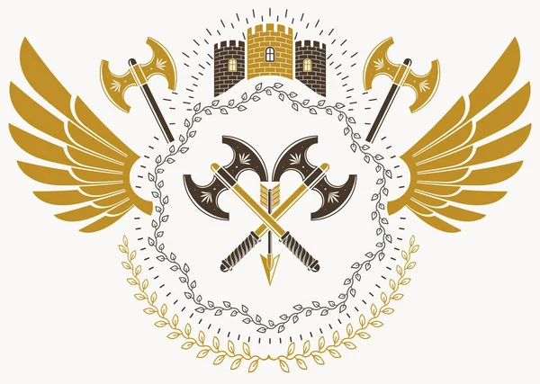 Emblem av heraldiska tecken — Stock vektor