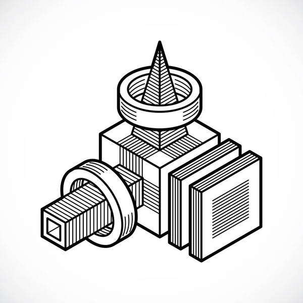 Ingeniería construcción tridimensional — Archivo Imágenes Vectoriales