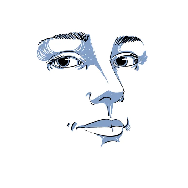 Ręcznie rysowane twarz kobiety — Wektor stockowy