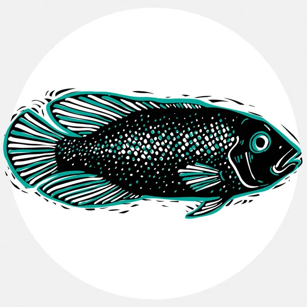 Peixe desenhado à mão —  Vetores de Stock