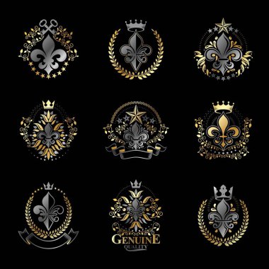 Kraliyet kron ile hanedan Amblemler kümesi