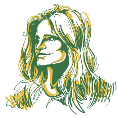 elle çizilmiş kadın portresi