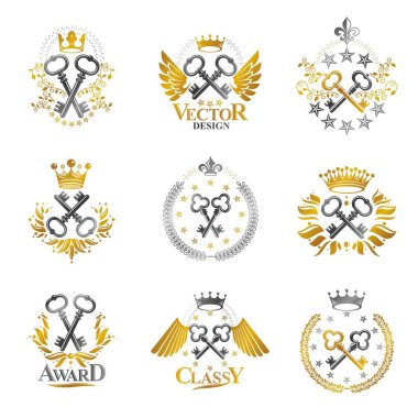 Kraliyet kron ile hanedan Amblemler kümesi