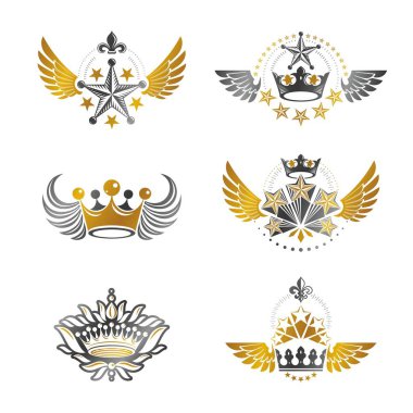 Kraliyet kron ile hanedan Amblemler kümesi