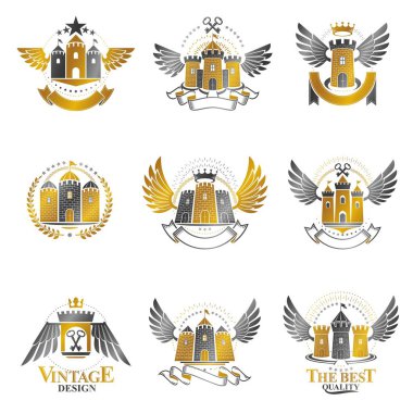 Kraliyet kron ile hanedan Amblemler kümesi