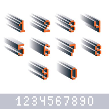 numerals created in 8 bit style