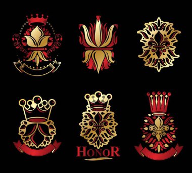 Kraliyet kron ile hanedan Amblemler kümesi