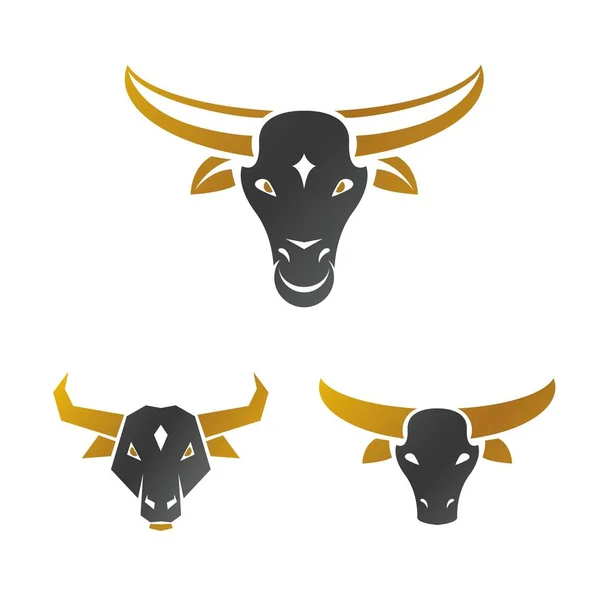 Bull ancient emblems set — Stock Vector