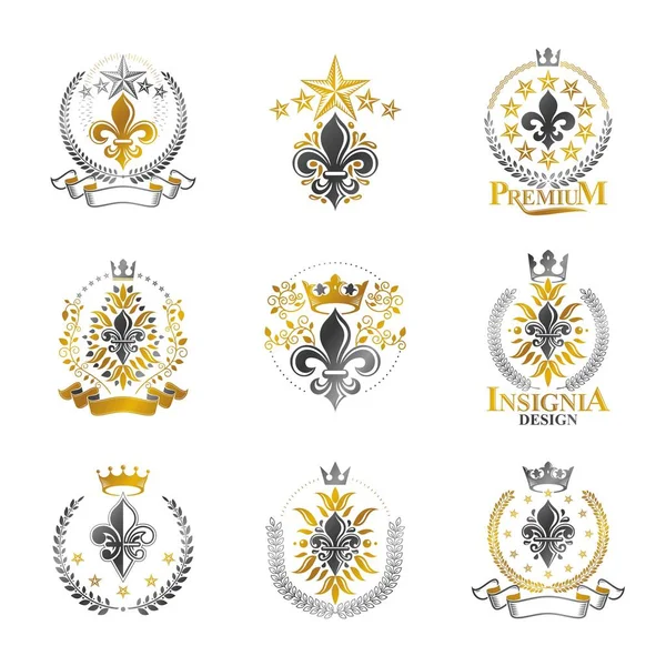Kraliyet kron ile hanedan Amblemler kümesi