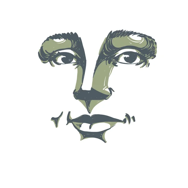 Handgezeichnetes Gesicht der Frau — Stockvektor