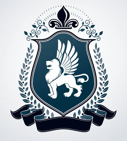 Vintage heraldiska emblem — Stock vektor