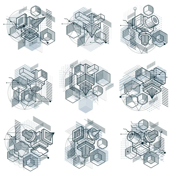 Conjunto de diferentes construções de engenharia — Vetor de Stock