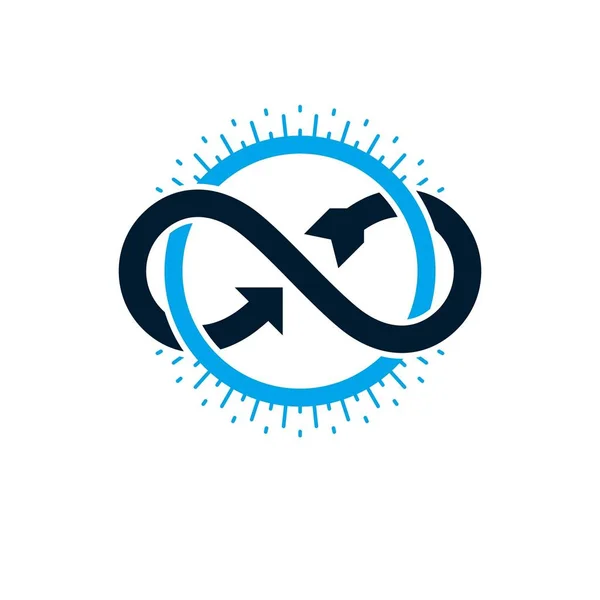 Eindeloze oneindigheid lus conceptuele logo — Stockvector