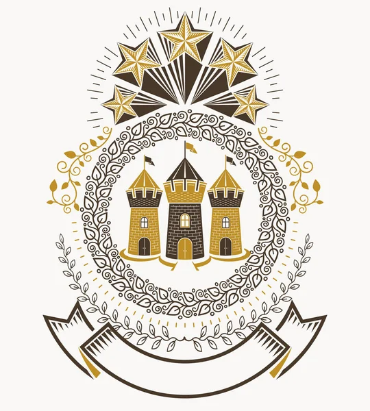 Emblema heráldico vintage — Vetor de Stock