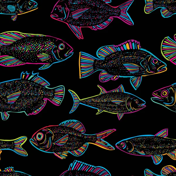 无缝模式的鱼 — 图库矢量图片