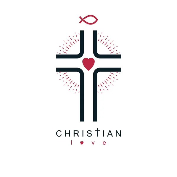Cristianismo Cruz verdadera creencia en Jesús — Vector de stock