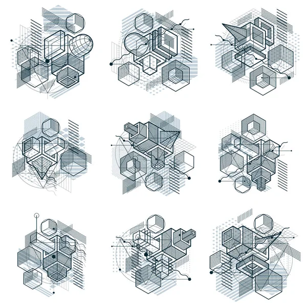 Set van verschillende technische constructies — Stockvector