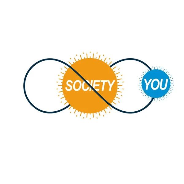 Logo conceptual Relaciones Sociales — Vector de stock