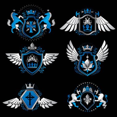 Kraliyet kron ile hanedan Amblemler kümesi