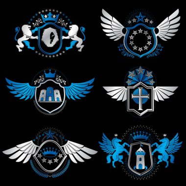 Kraliyet kron ile hanedan Amblemler kümesi