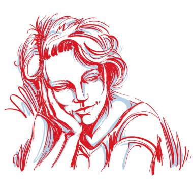 elle çizilmiş kadın portresi