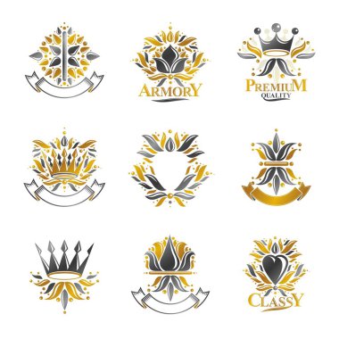 Kraliyet kron ile hanedan Amblemler kümesi