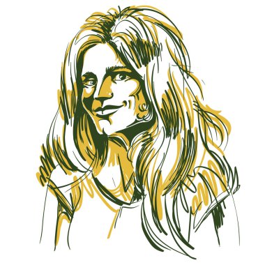 elle çizilmiş kadın portresi