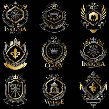 Kraliyet kron ile hanedan Amblemler kümesi
