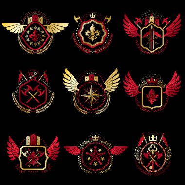 Kraliyet kron ile hanedan Amblemler kümesi