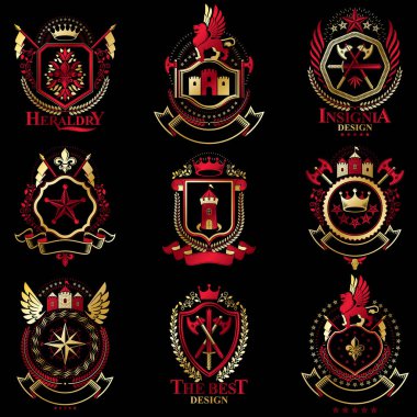 Kraliyet kron ile hanedan Amblemler kümesi