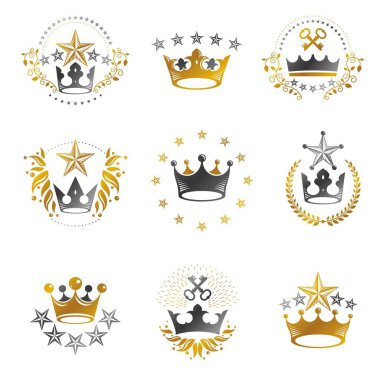 Kraliyet kron ile hanedan Amblemler kümesi