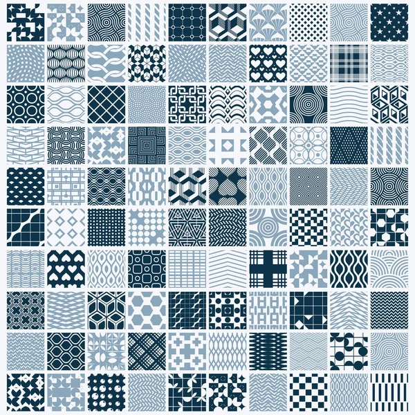 Set of endless geometric patterns — Stock Vector