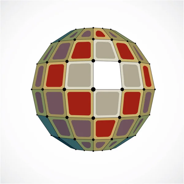 3D-laag poly bolvormig object — Stockvector