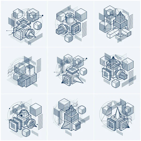 Ensemble de différentes constructions d'ingénierie — Image vectorielle