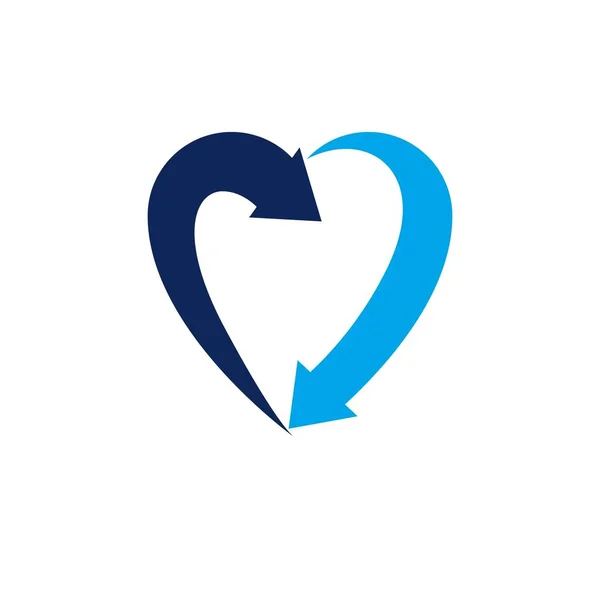 Simbolo del cuore creato con due frecce — Vettoriale Stock