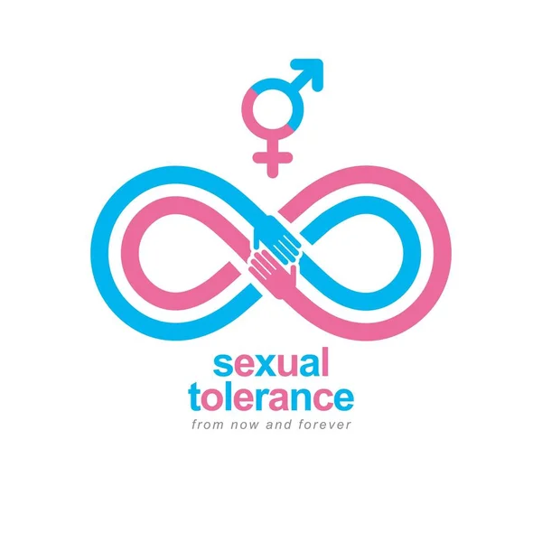 Seksuele tolerantie hetero- en homoseksuelen symbool — Stockvector