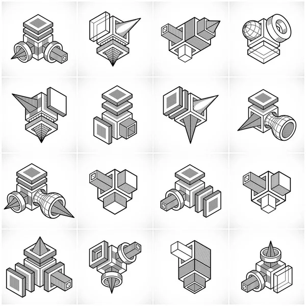 Ensemble de formes isométriques abstraites — Image vectorielle