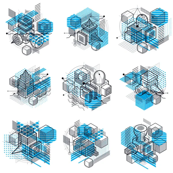 Ensemble de différentes constructions d'ingénierie — Image vectorielle