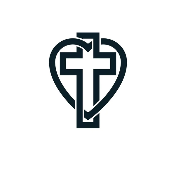 Dio Amore Cristiano logo concettuale — Vettoriale Stock