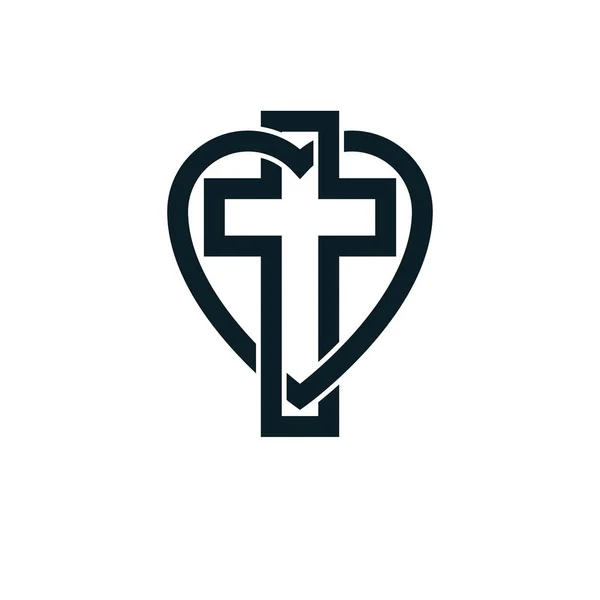 Bůh Christian láska koncepční logo — Stockový vektor