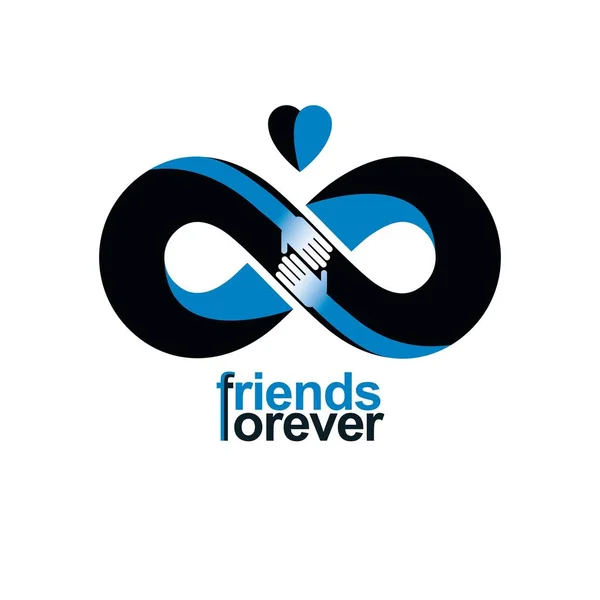 Sonsuz dostluk, sonsuza kadar arkadaş — Stok Vektör