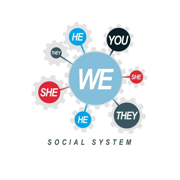 Logo conceptual Relaciones Sociales — Vector de stock