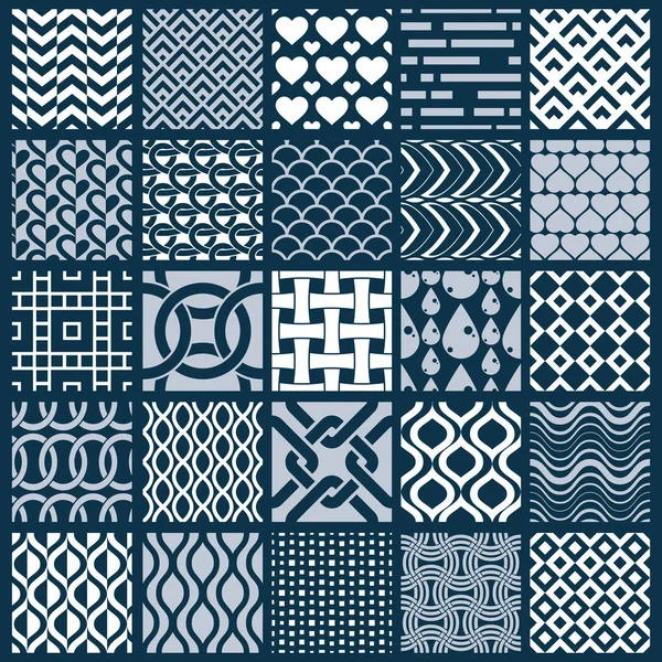 Set of endless geometric patterns — Stock Vector