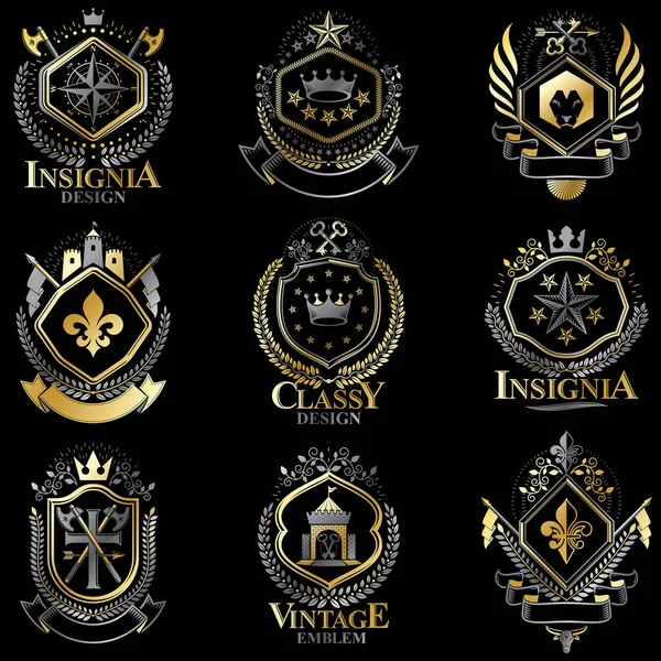 Kraliyet kron ile hanedan Amblemler kümesi