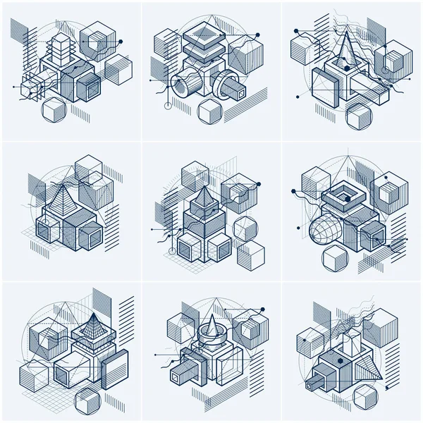 Ensemble de différentes constructions d'ingénierie — Image vectorielle