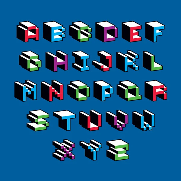 Script dactylographié créé dans le style 8 bits — Image vectorielle